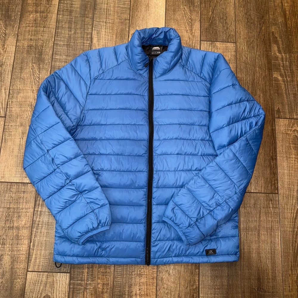 ZeroXposur Mens Puffer Jacket Blue Quilted Full Zip Insulated Coat D83079 M